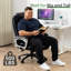 Fauteuil de bureau en cuir Pu à haut dossier Aime, chaise d'ordinateur ergonomique à hauteur réglable pour le travail à domicile
