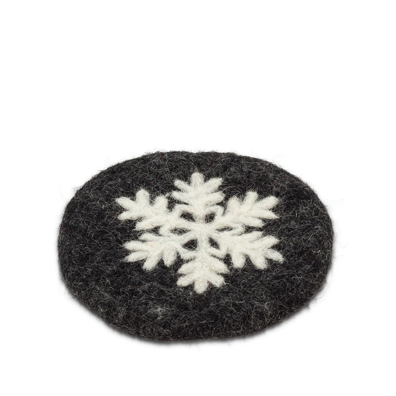 Sous-verre Snowflake, Charbon et blanc