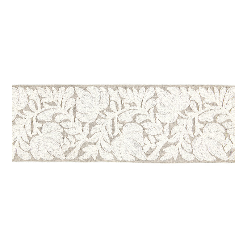 Botanica Coventry Embroidered Tape Fabric, Flax