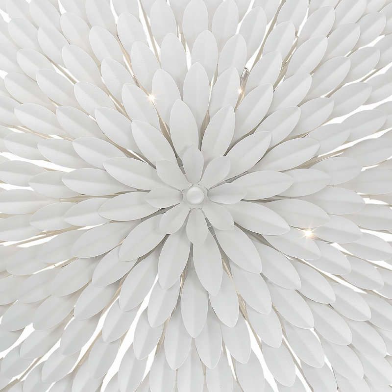 Broche 6 Light Semi Flush Mount, 6'H x 24.5"W 24.5"D, Matte White, 6 Lights