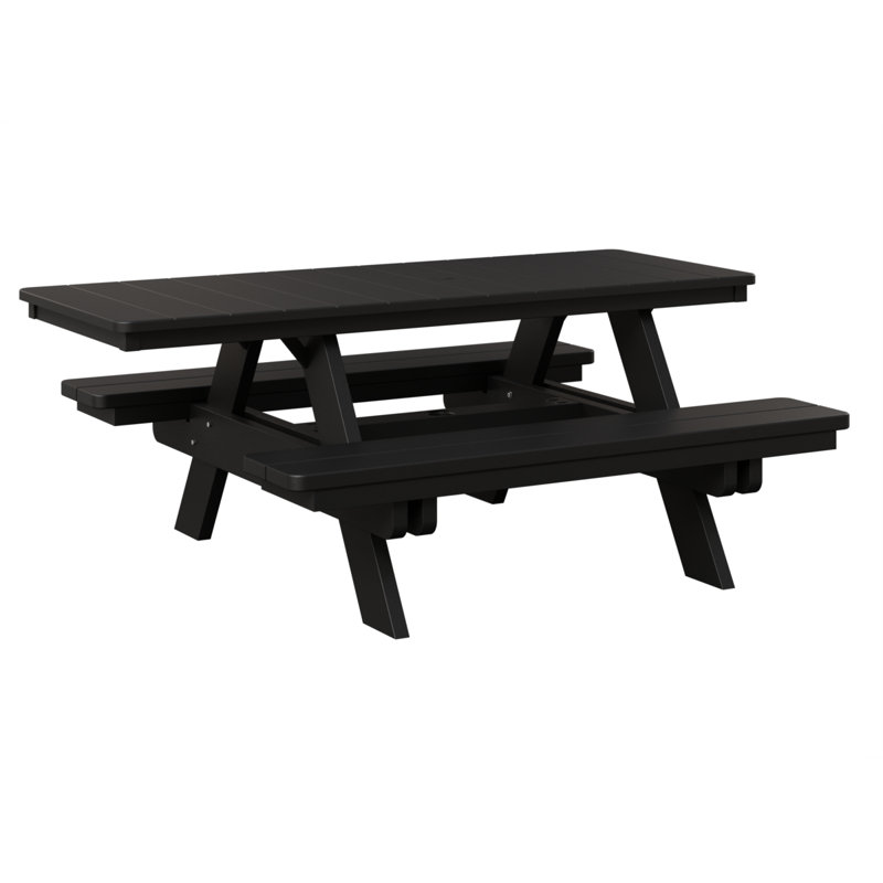 Berlin Gardens Ada Rectangular Picnic Table, Black