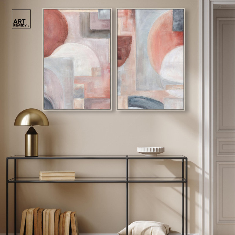 Twisted Truth Set Canvas Print Boho Beige Wall Art Set by Art Remedy, Black Frame, 10 x 15, H 31 po x l 21 po, Silver Frame