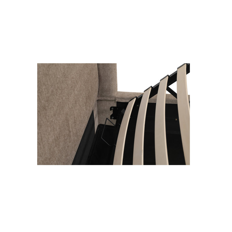 Weston King Storage Bed Cream, Queen, Brown