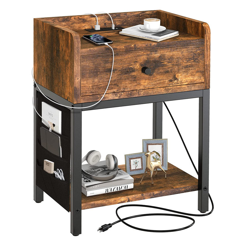 13'' W Metal Nightstand