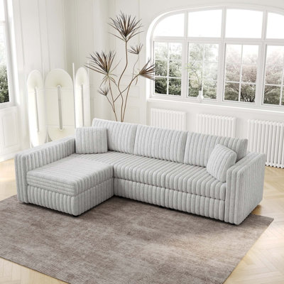 Canapé polyvalent en forme de L pour 4 personnes avec confort moelleux et design élégant