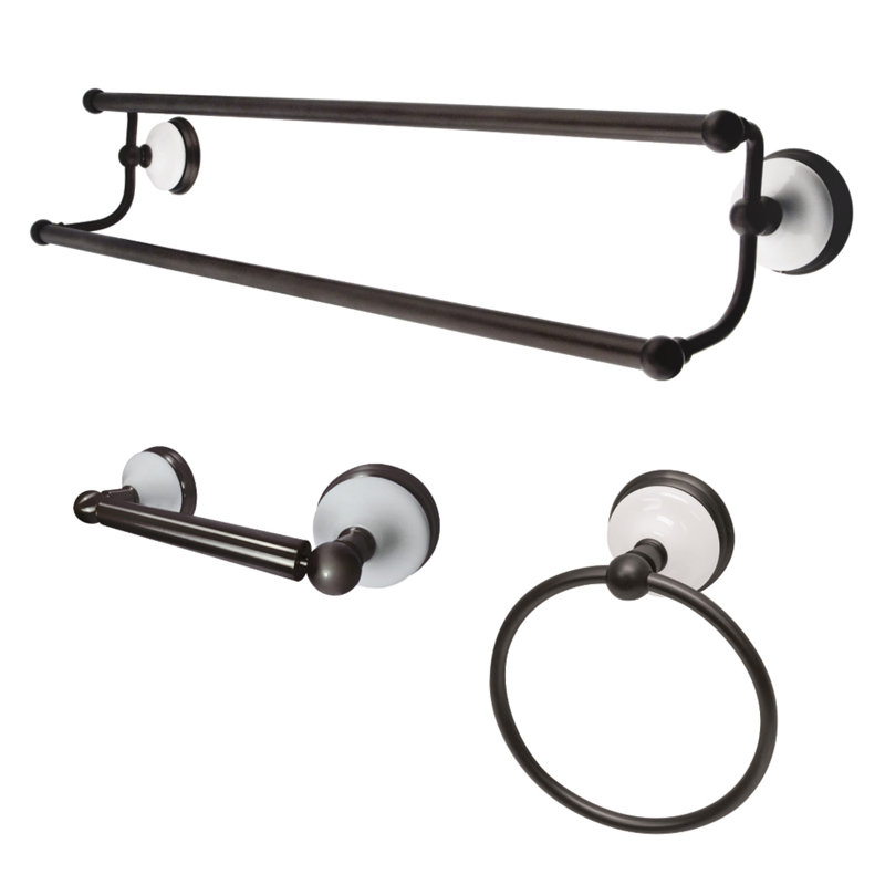 Victorian 3 Piece Bathroom Hardware Set, Oil Rubbed Bronze