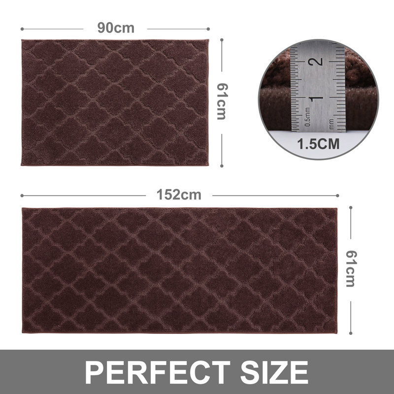 Muhd Kitchen Mat, Rectangle 2' x 3'+ 2' x 5', Brown