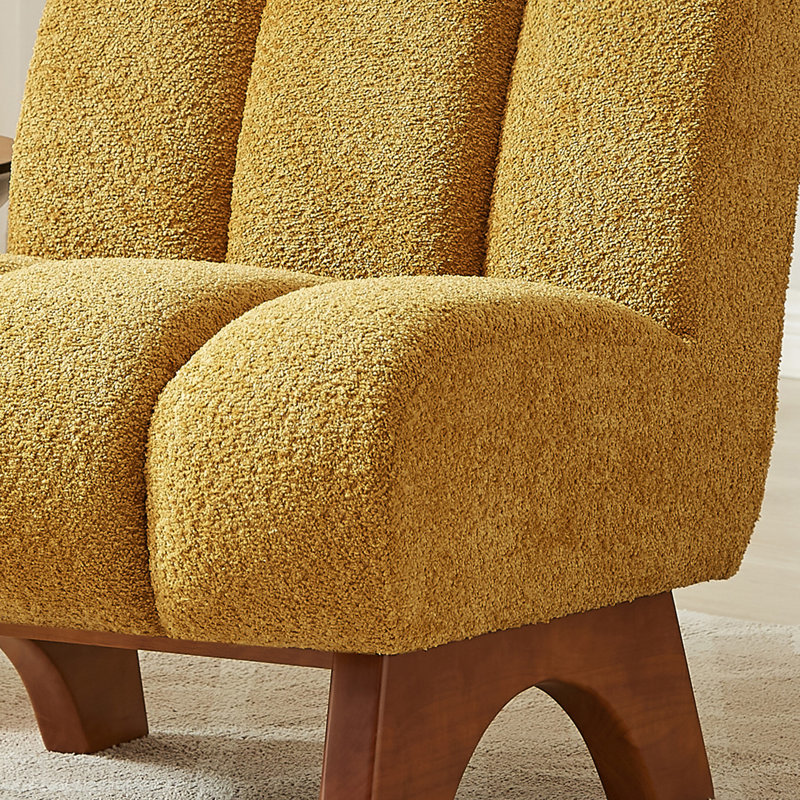 Fauteuil d'appoint 25,2 po Brinlei, Laine d'agneau jaune