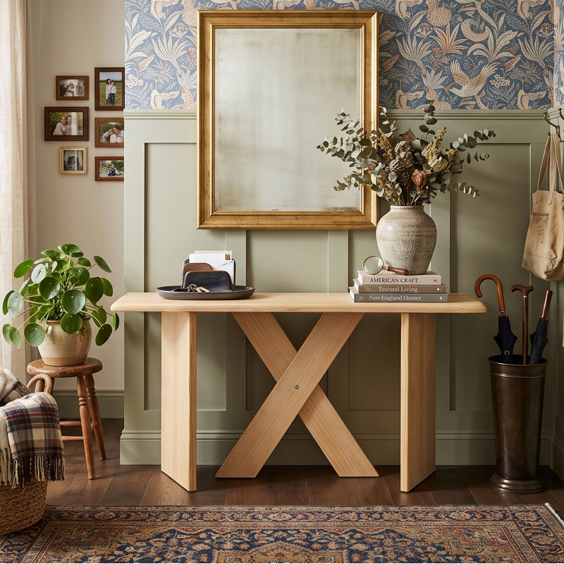 Bureau d'appoint 60 po moderne en bois d'ingénierie avec placage de pin Derosa