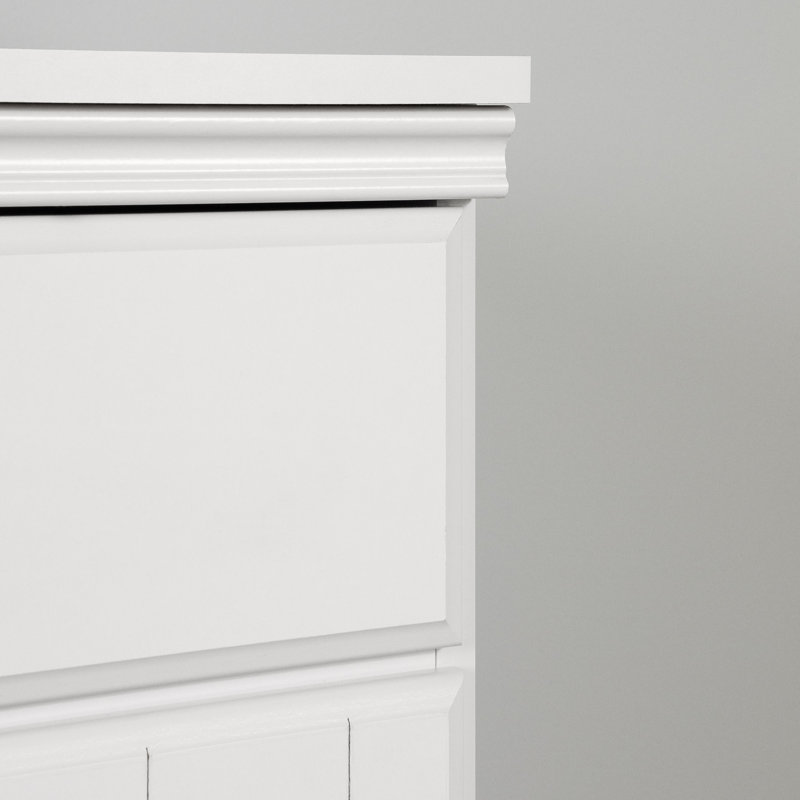 Pure White Farmhouse Freestanding Kitchen Cabinet with Adjustable Shelving
