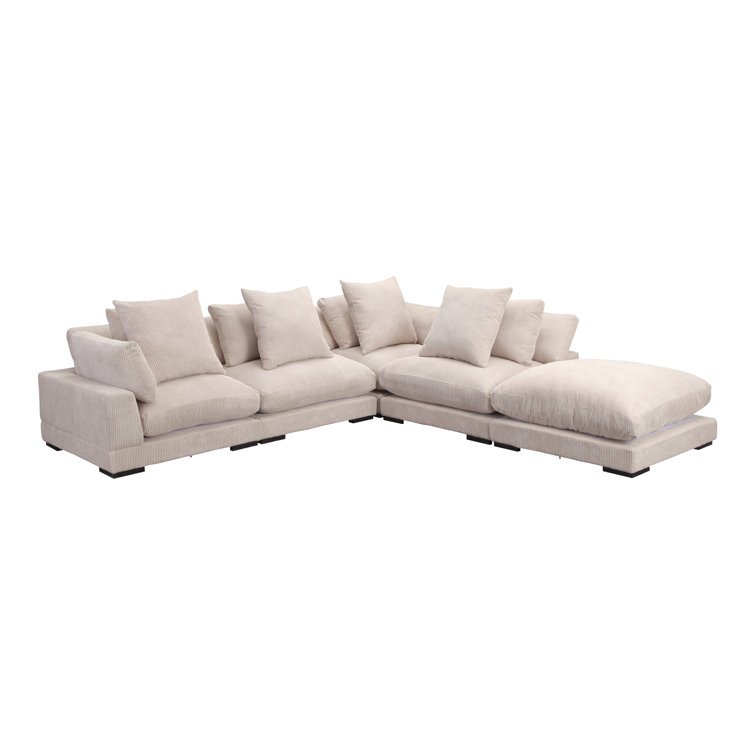 Saegan 130.5" Wide Right Hand Facing Modular Corner Sectional with Ottoman