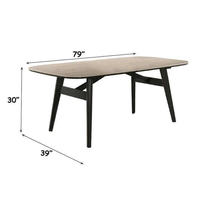 Table de salle à manger rectangulaire, plateau en travertin et noir
