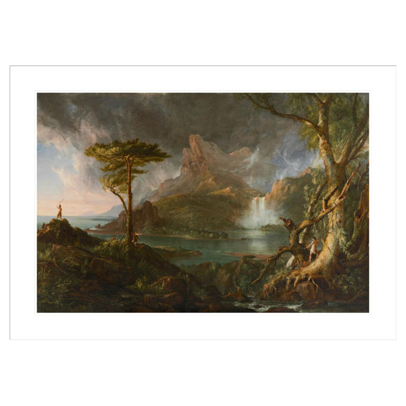 «A Wild Scene» par Thomas Cole - Impression giclée encadrée, H 30 po x l 41,5 po