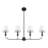 4-Light Billet Linear Chandelier with Fabric Shades-100090067