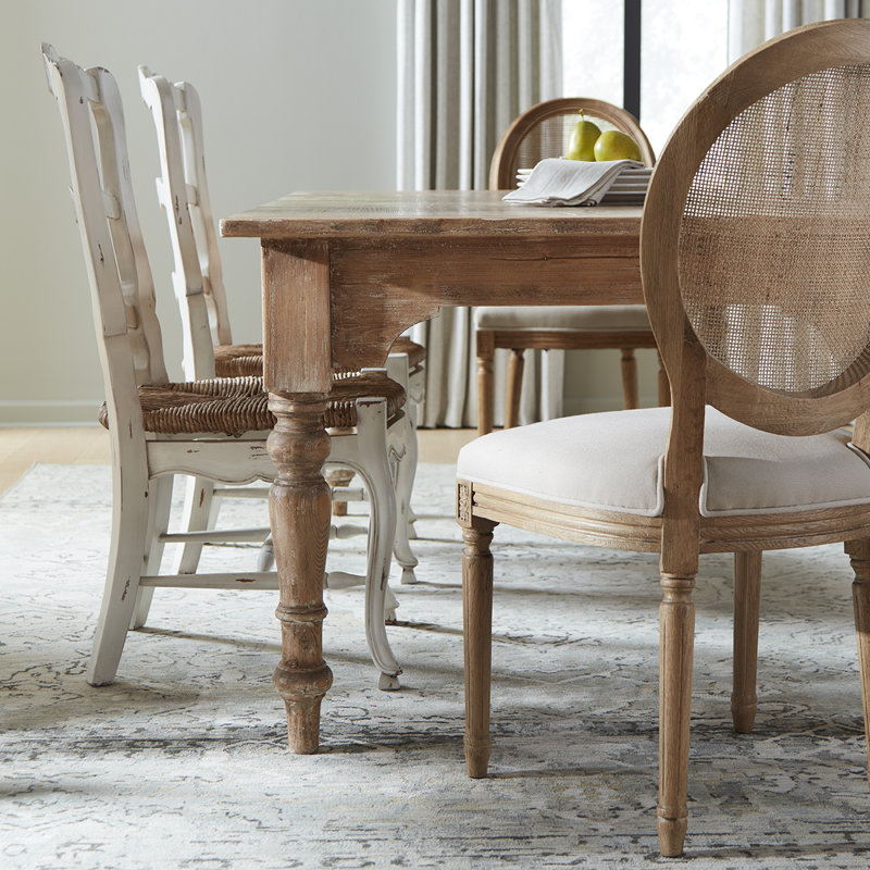 French Country Solid Wood Dining Chair, White