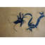Antique Medallion Wool Hand Knotted Pile Blue 1920s Rug