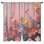 Arrangement floral en papier et rideaux obscurcissant - 2 panneaux