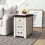 Yoji Solid Wood 3 - Drawer End Table and Built-In Outlets
