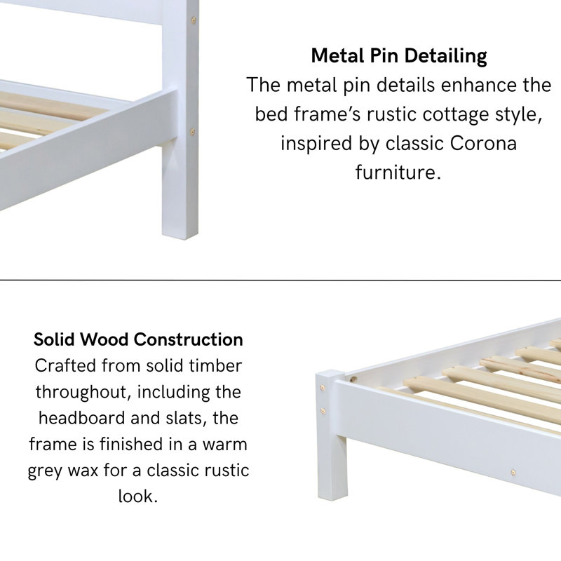 Argon double Bed Frame, White, Double (4'6)