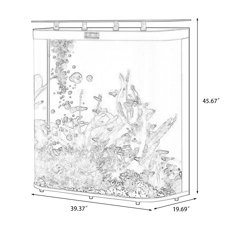 Réservoir d'aquarium 100 à 110 gallons, 39.37, Gray