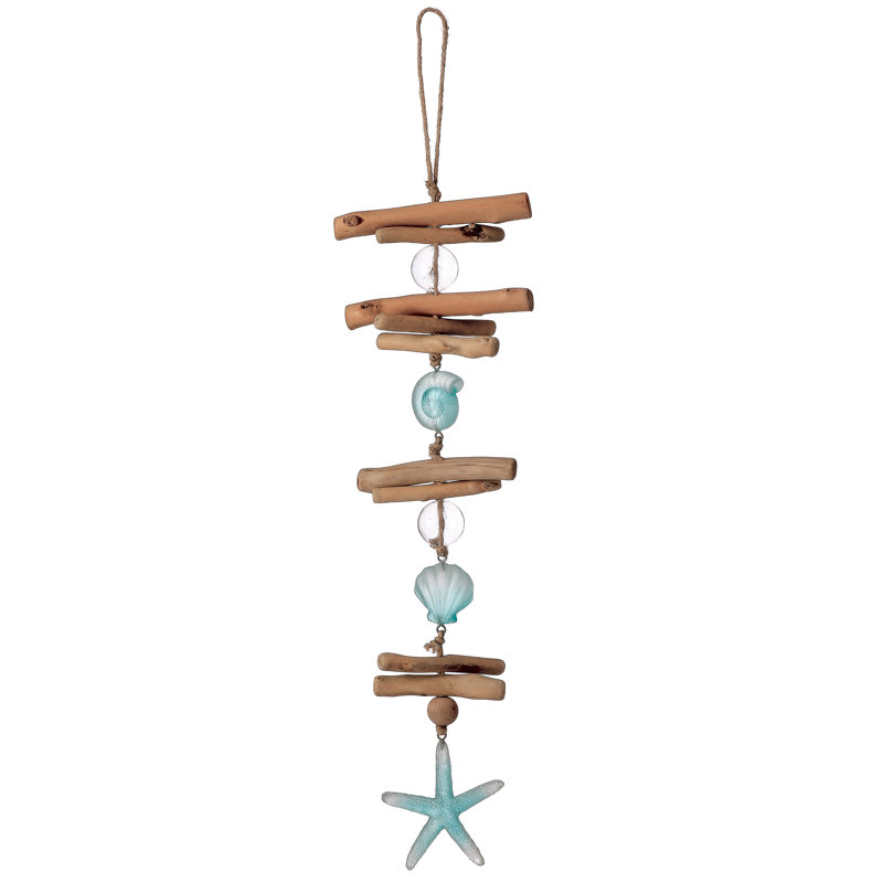 21" Resin, Wood, and Glass Nautical Drop, 21'' H X 5'' W X 1.5'' D