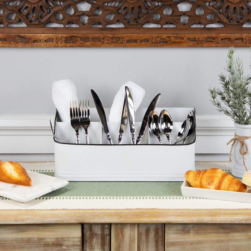 Metal Rectangle Flatware Caddy