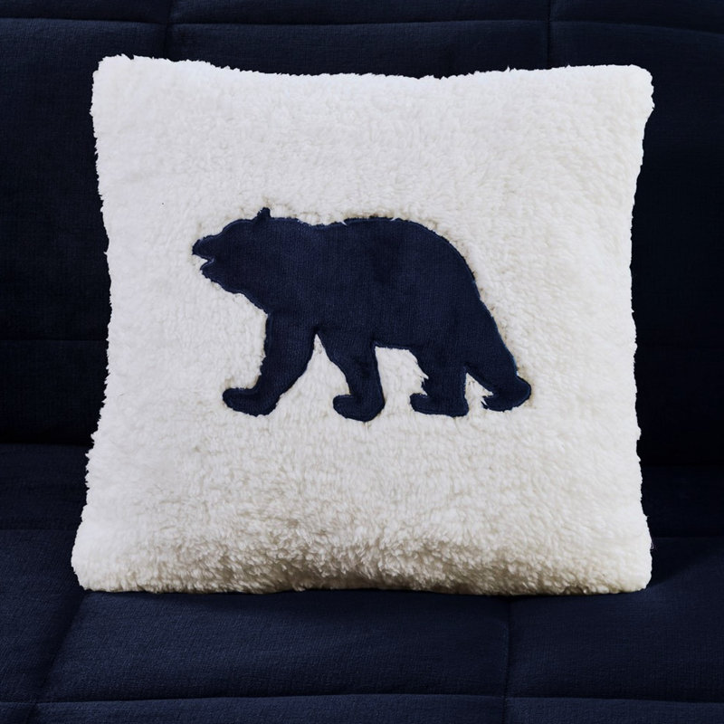 Édredon en duvet synthétique - double / grand, bleu marine + confortable, 2 taies décoratives et 1 coussin décoratif