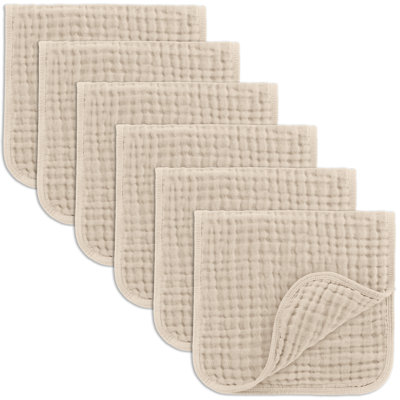 Comfy Cubs Muslin Burp Cloths 20" x 10"  - Large, 6-Layer, Ultra Absorbent 100% Cotton for Baby Spit-Up, Drool, and Messes