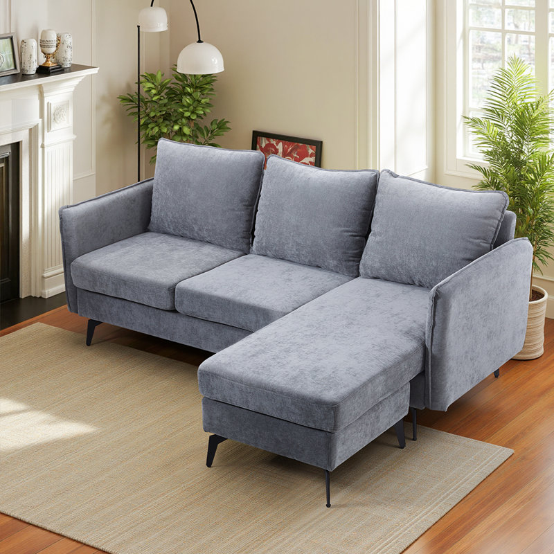 3 Seater Linen Sofa, Grey