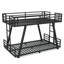 Lit superposé simple TG au-dessus de simple TG avec 2 échelles latérales, lit superposé en métal avec pieds de support spéciaux, lit superposé à profil bas