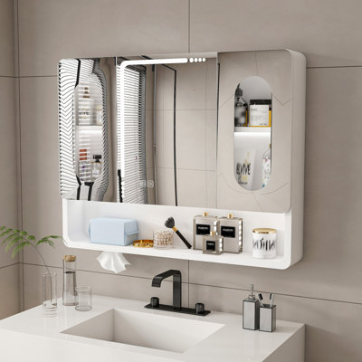 Armoire murale 1 porte et 2 tablettes en bois massif pour rangement dans la cuisine, salle de bain, buanderie, tablettes réglables