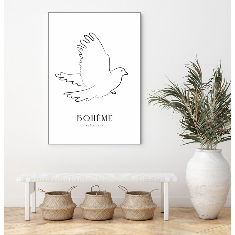 L'oiseau Bohème' Framed Canvas