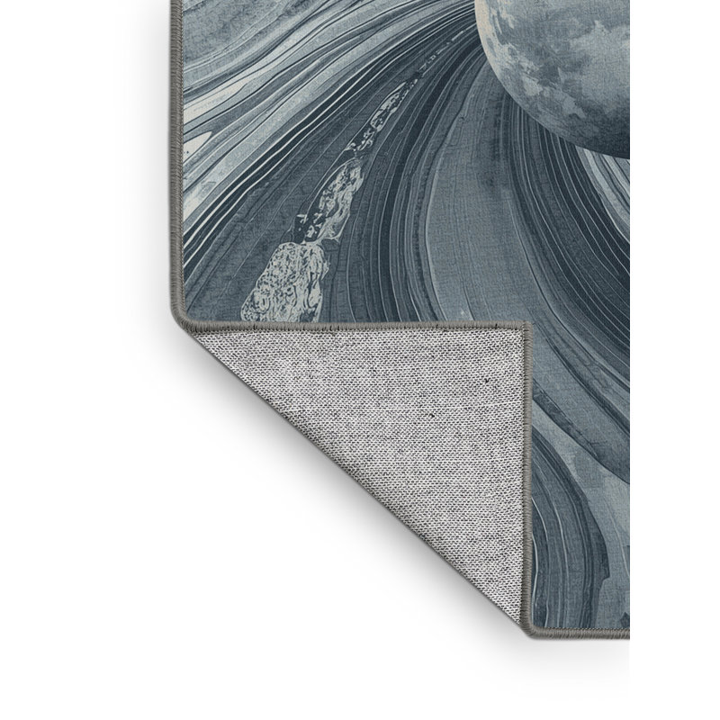 Tapis gris moderne et contemporain lavable à la machine à motif abstrait Orlene, 7x10