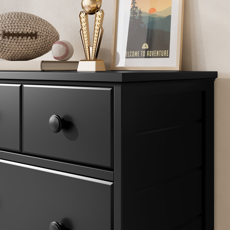 Commode double 6 tiroirs Moss, Noir
