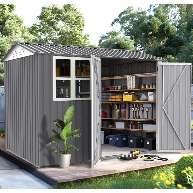 Remise de rangement 6 x 8 pi avec fenêtre, H 87 po x l 101,9 po x P 68 po