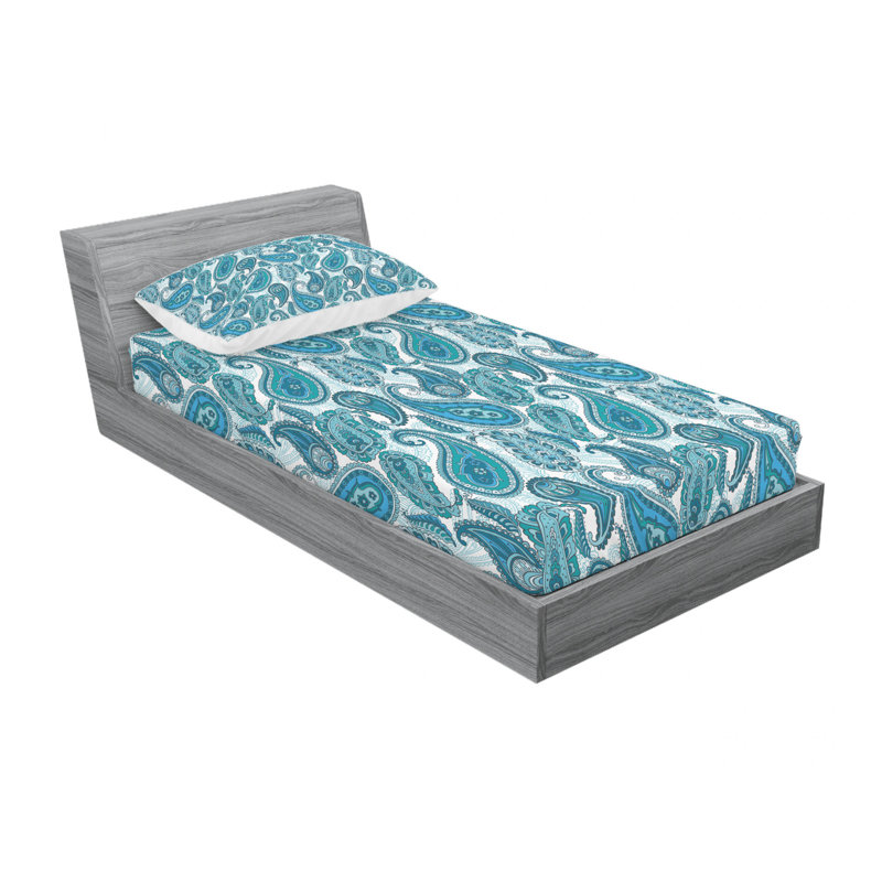 Microfiber Sheet Set, Twin Sheet Set with 1 Pillowcase, Paisley 8