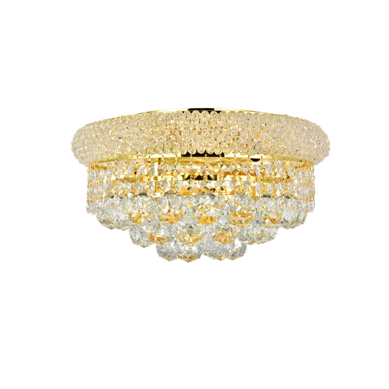 Ston Easton Flush Mount, Gold, 6 Lights, 8" H x 14" W x 14"