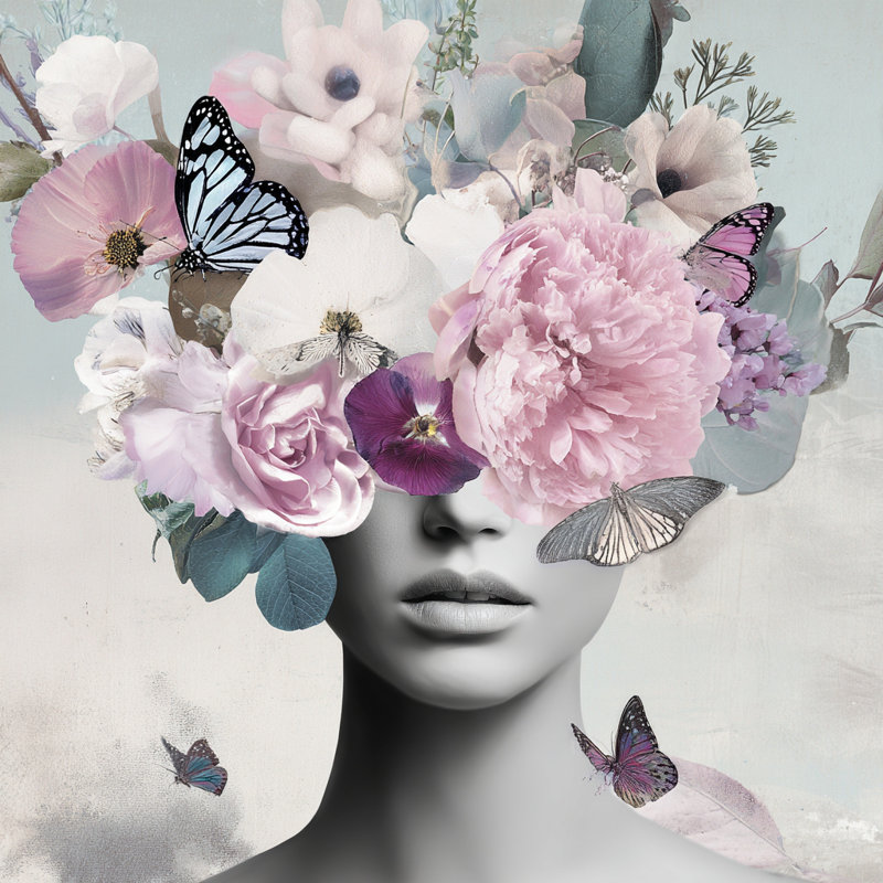 Floral Vision Wrapped Canvas Wall Art, 40"W x 40"H x 1.5"D