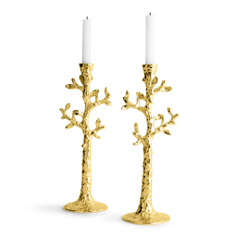 Tree of Life Candleholders, Gold