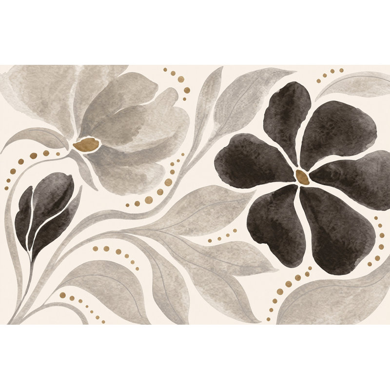 Papier peint floral aquarelle, 200 po x 120 po, Peler et coller