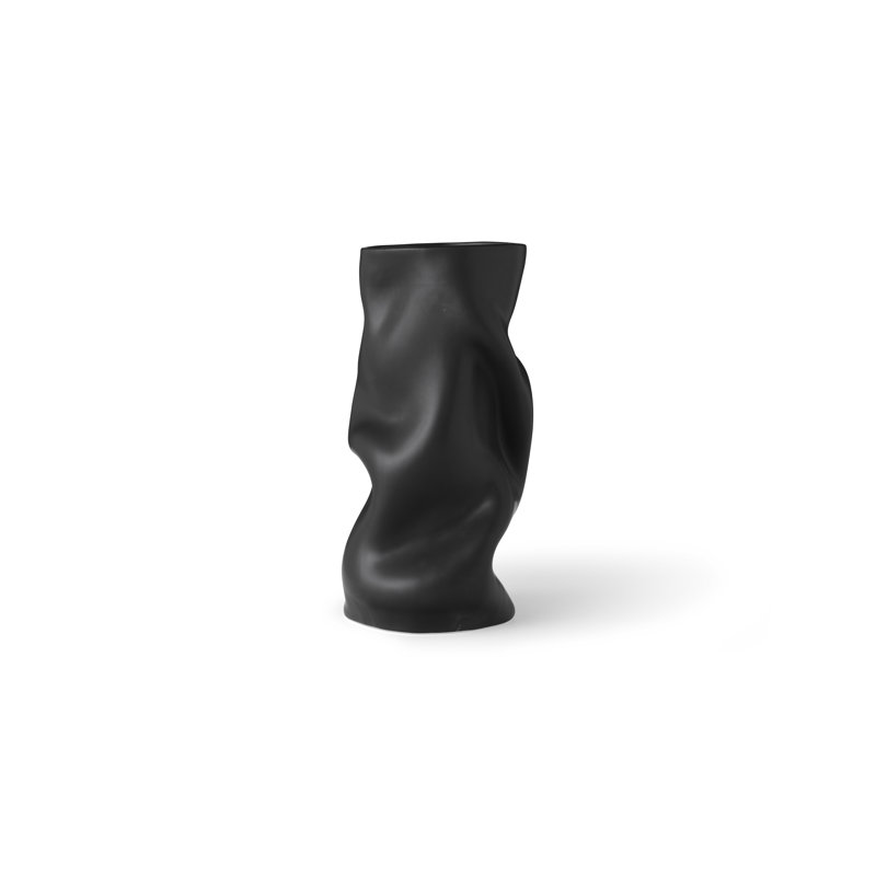 Collapse Table Vase, Black, 7.9" H x 6.3" W x 6.3" D