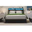 Lit plateforme avec prises et chargeur et lumière DEL, cadre de lit en métal avec tête de lit ergonomique et tablette de rangement, silencieux, aucun sommier tapissier requis-1027244183-1027244201