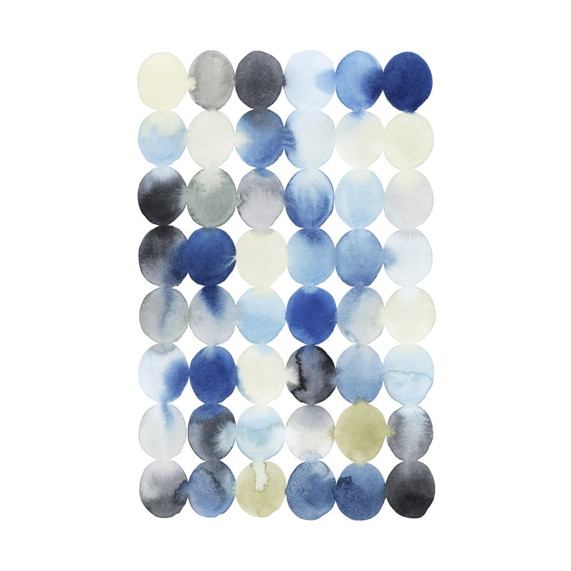 Organic Drops II by Emma Caroline - Painting on Canvas, Black Floater Framed, 30 cm H x 20 cm W