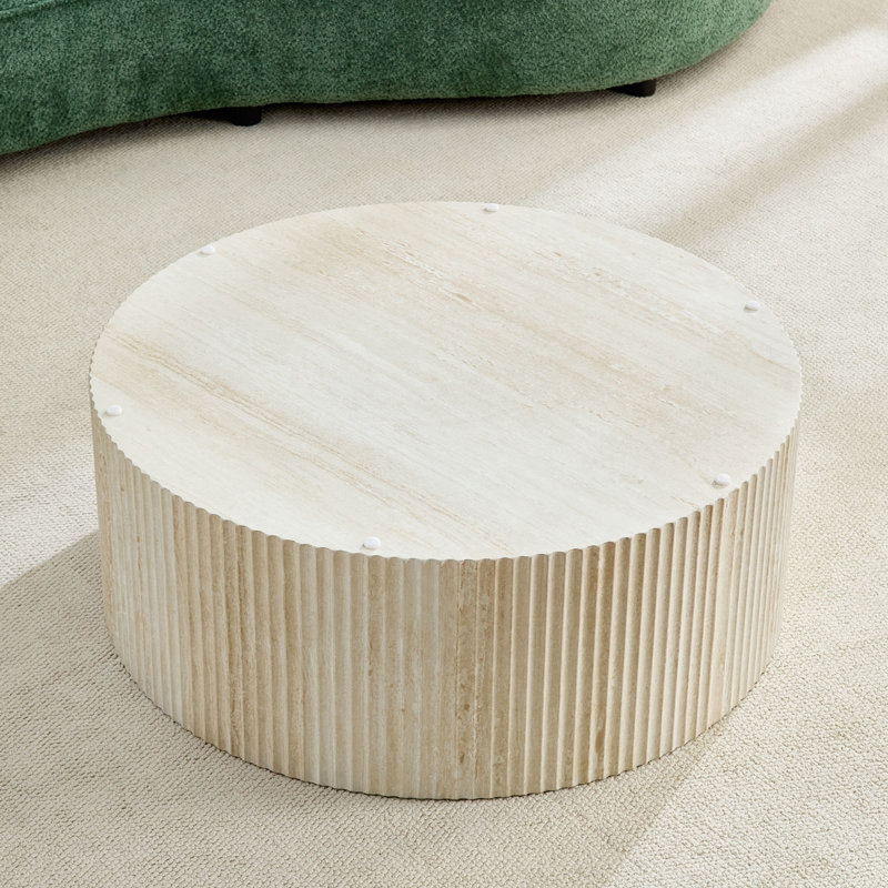 Table basse ronde avec base robuste, Natural