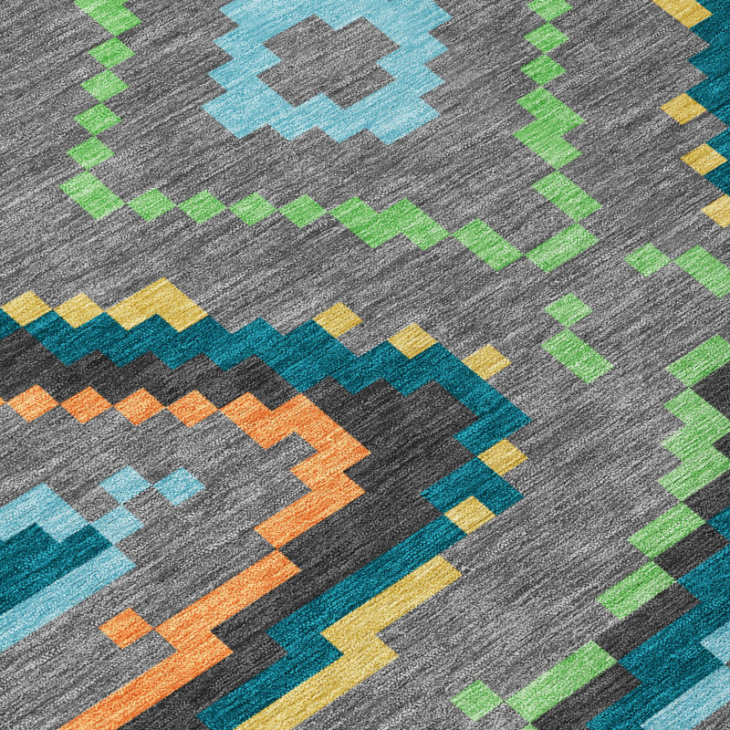Machine Washable Indoor/Outdoor Chantille ACN2829 Kids Rug, 1'8" x 2'6", Gray