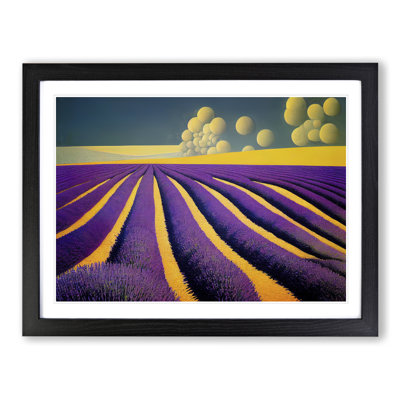 Shining Lavender Flower Field - Framed Print