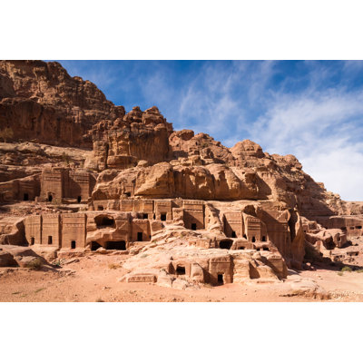 Facades of Petra 1 Piece Wrapped Canvas Wall Art