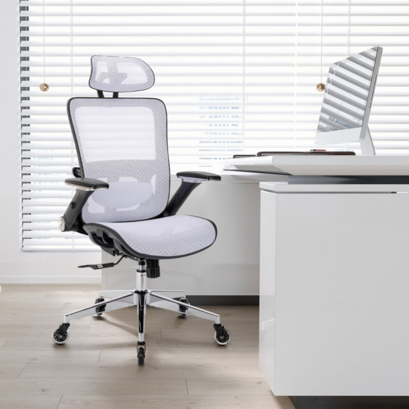 Fauteuil de bureau Ergo Mesh, Blanc, Clair