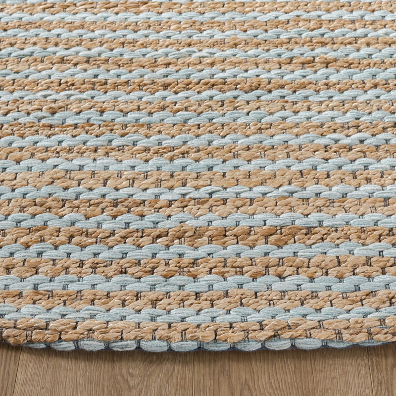 Martha Stewart 9526 Hand Tufted 40% Jute; 40% Wool; 20% Cotton Striped Rug, Round 6'