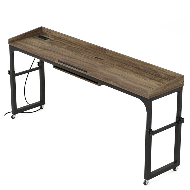 Table de chevet à roulettes à hauteur réglable